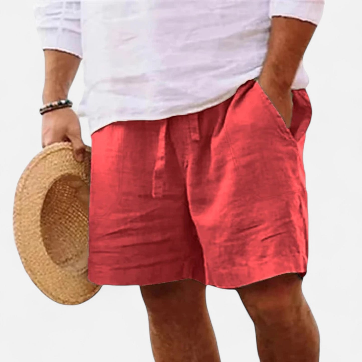 Caurelle | Men's Lightweight Cotton & Linen Shorts – Versatile Comfort for Gym, Beach & Everyday Wear