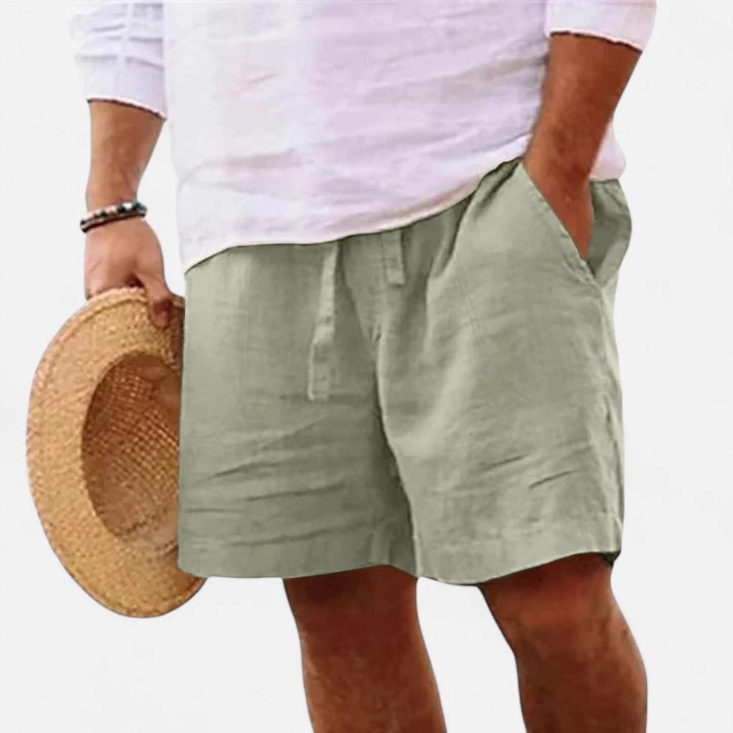 Caurelle | Men's Lightweight Cotton & Linen Shorts – Versatile Comfort for Gym, Beach & Everyday Wear