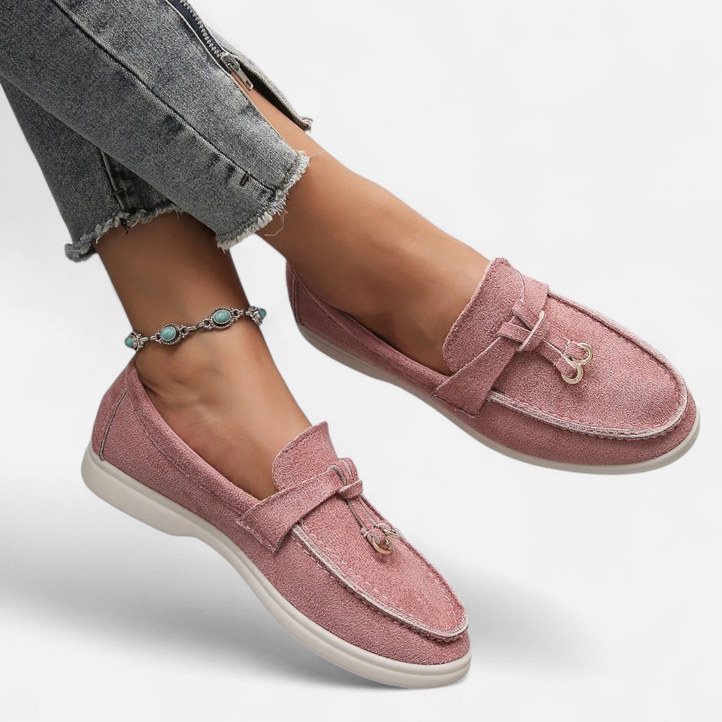 Caurelle | Women's Soft Leather Retro Slip-On Shoes – Chunky Sole Comfort