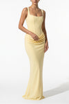 Women's Corset Maxi Dress Lace Up Back Square Neck Evening Dress