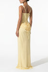 Women's Corset Maxi Dress Lace Up Back Square Neck Evening Dress