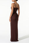 Women's Corset Maxi Dress Lace Up Back Square Neck Evening Dress