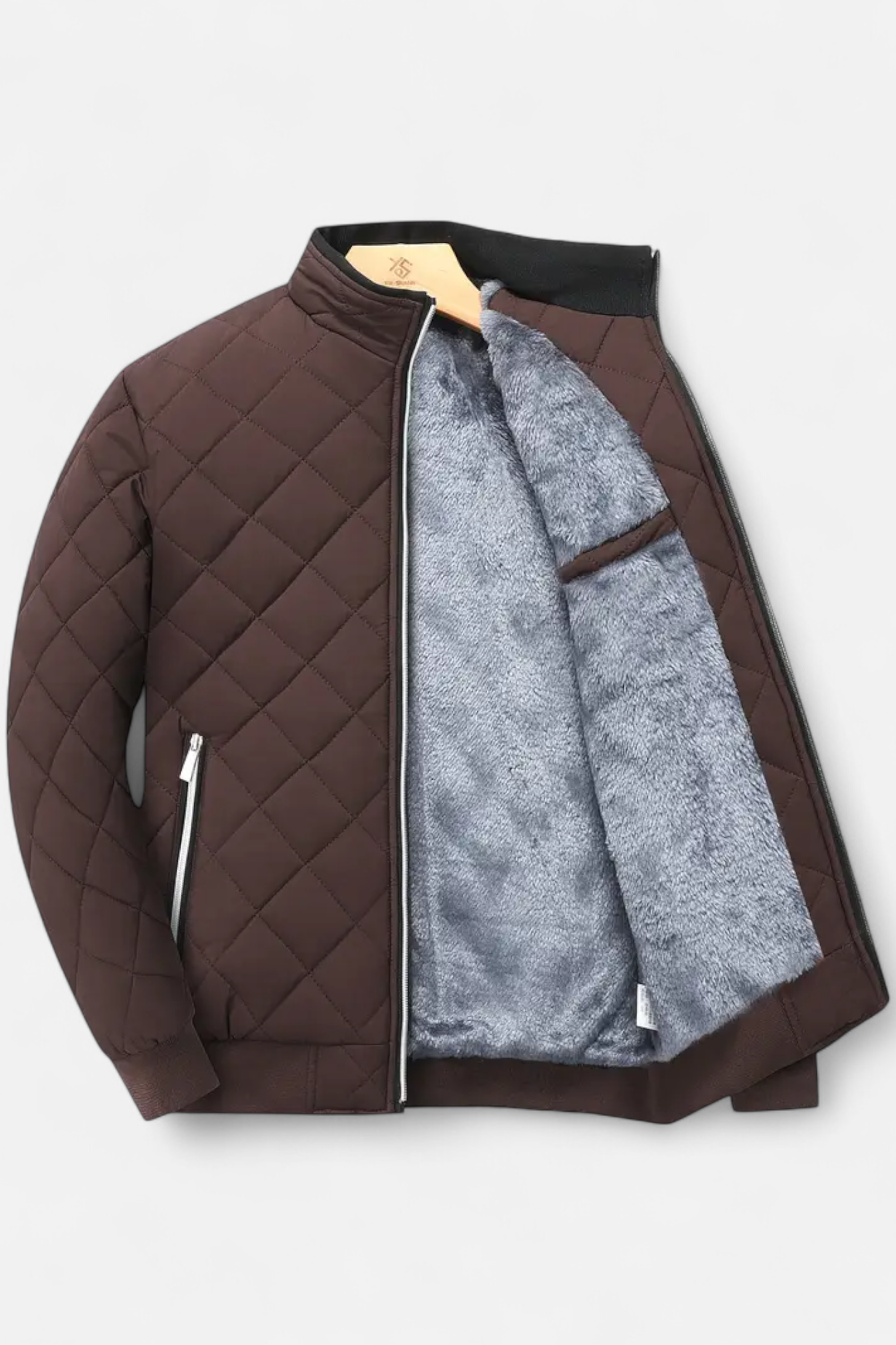 Caurelle | Men’s Quilted Winter Jacket – Fleece-Lined Zip-Up