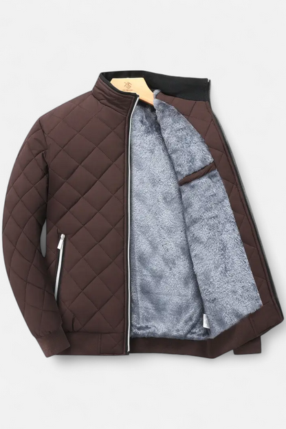 Caurelle | Men’s Quilted Winter Jacket – Fleece-Lined Zip-Up