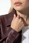 Women’s Winter Cropped Leather Jacket with Relaxed Fit