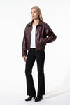 Women’s Winter Cropped Leather Jacket with Relaxed Fit