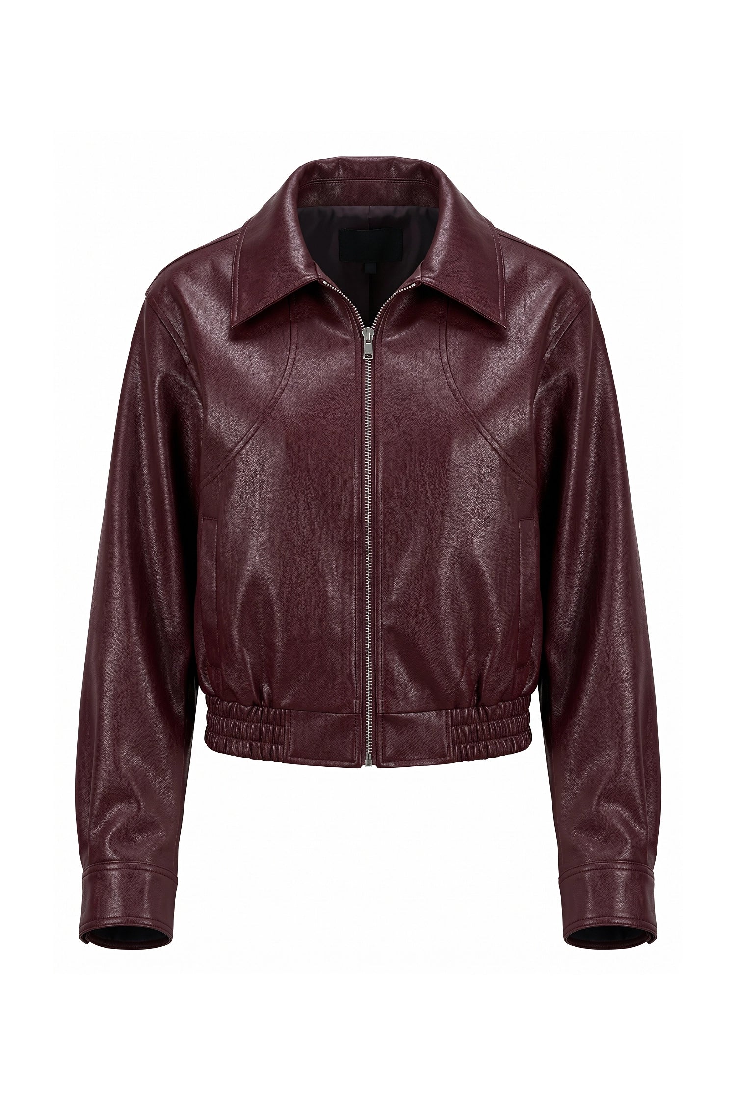 Women’s Winter Cropped Leather Jacket with Relaxed Fit