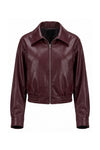 Women’s Winter Cropped Leather Jacket with Relaxed Fit