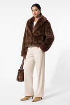 Women's Winter Cosy Cropped Faux Fur Jacket