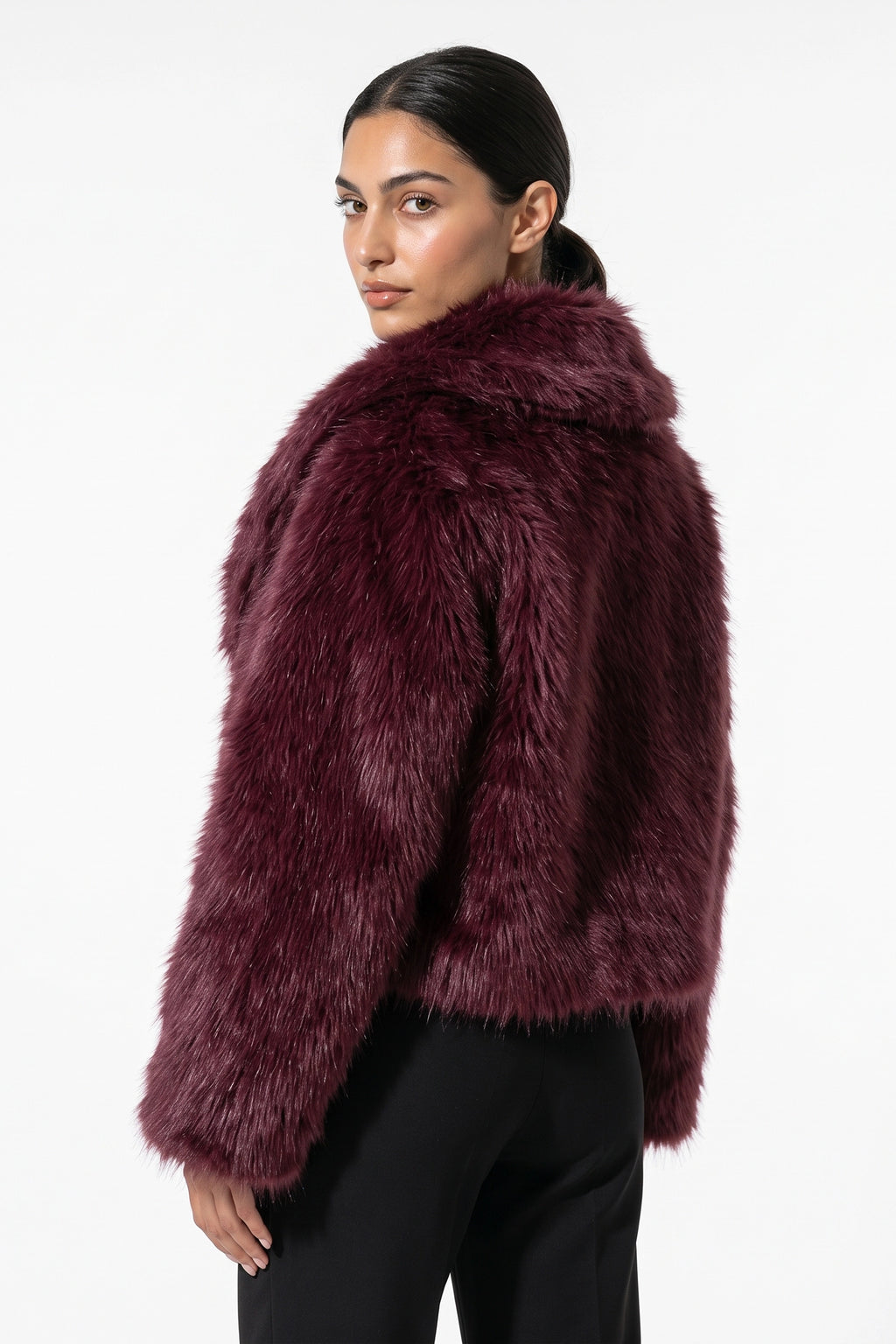 Women's Winter Cosy Cropped Faux Fur Jacket