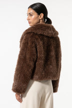 Women's Winter Cosy Cropped Faux Fur Jacket