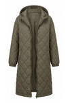 Women's Winter Warm Long Diamond Quilted Hooded Puffer Coat