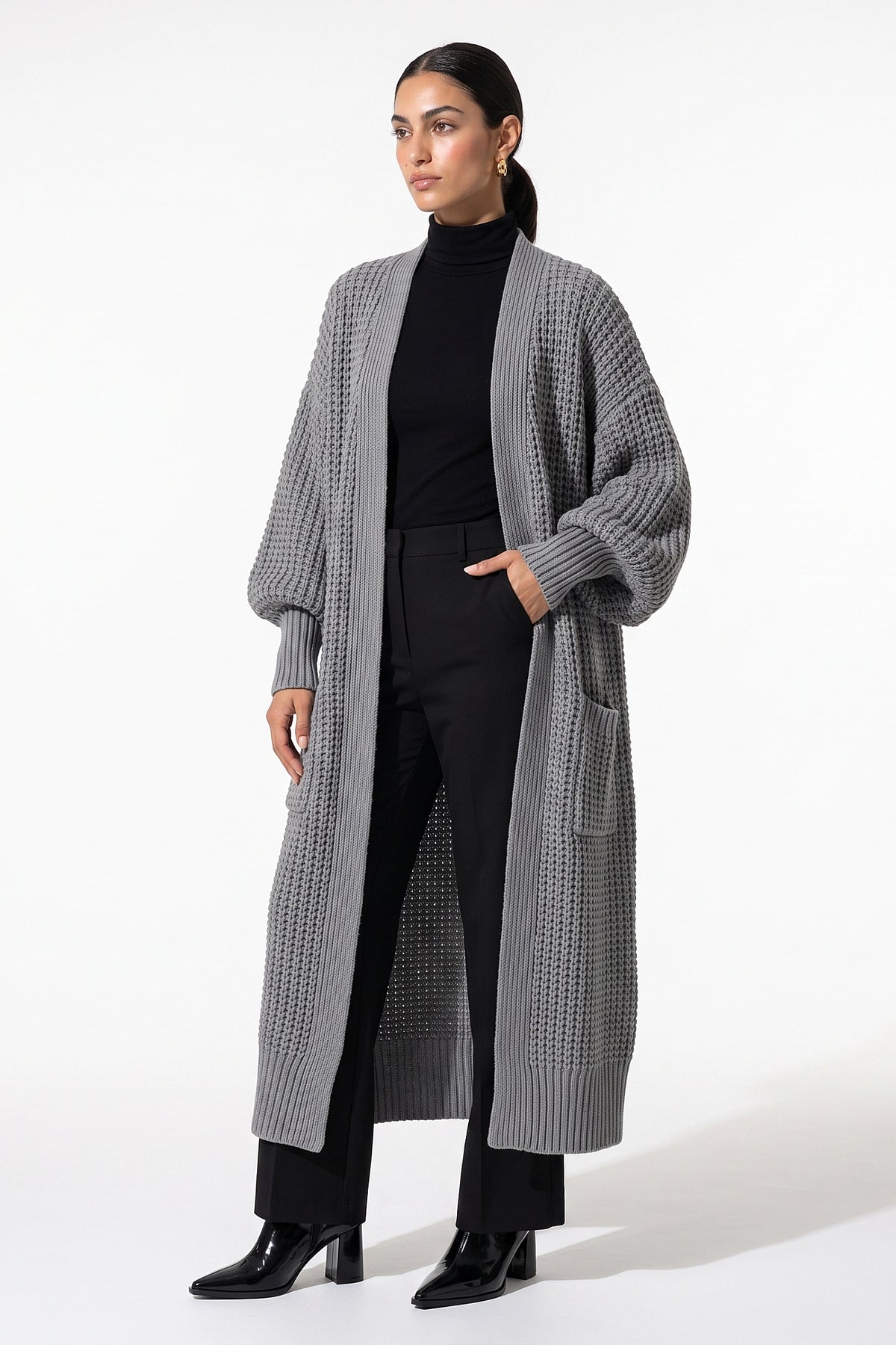 Women's Winter Cosy Chunky Knit Long Cardigan