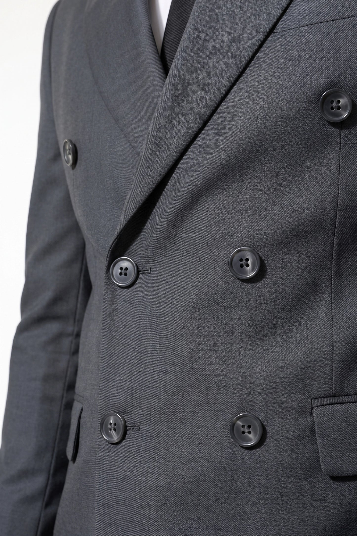 Men's Tailored Fit Double Breasted Two Piece Suit Set - Peak Lapel Blazer and Trousers