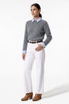 Women's Winter Warm Crew Neck Jumper with Layered Collar