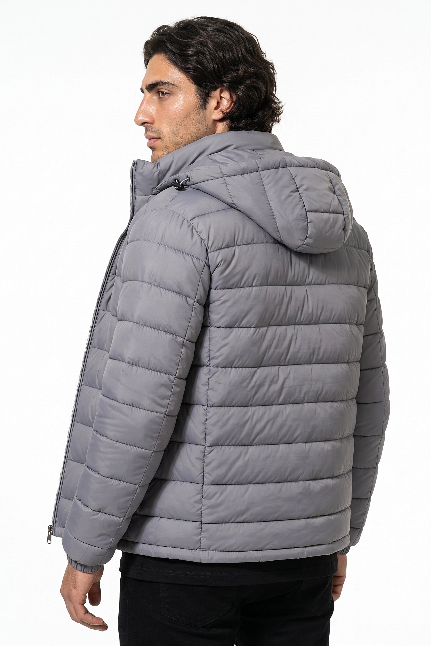 Men's Lightweight Warm Hooded Quilted Puffer Jacket