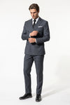 Men's Tailored Fit Double Breasted Two Piece Suit Set - Peak Lapel Blazer and Trousers