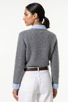 Women's Winter Warm Crew Neck Jumper with Layered Collar