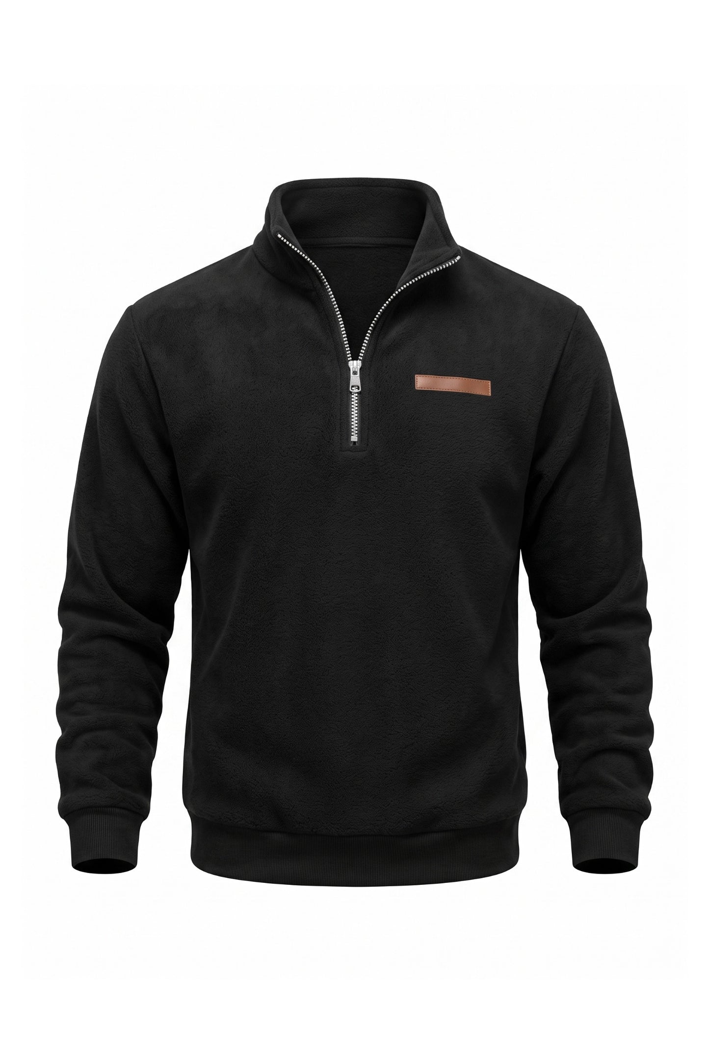 Men's Winter Warm Fleece Lined Quarter Zip Sweatshirt with Stand Collar