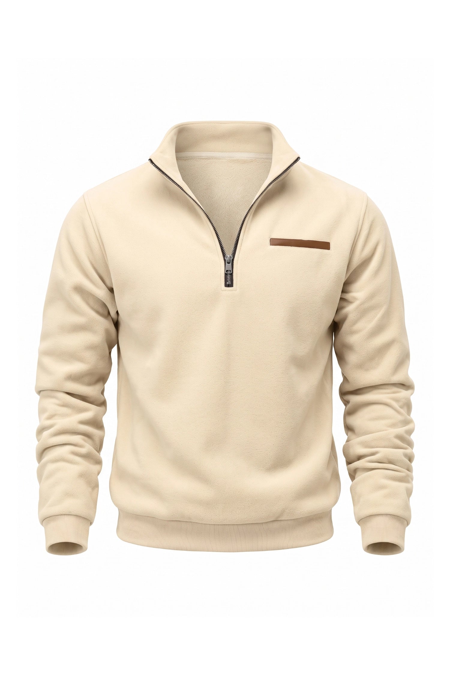 Men's Winter Warm Fleece Lined Quarter Zip Sweatshirt with Stand Collar