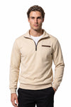Men's Winter Warm Fleece Lined Quarter Zip Sweatshirt with Stand Collar