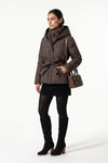 Women's Winter Warm Hooded Puffer Jacket with Belted Waist