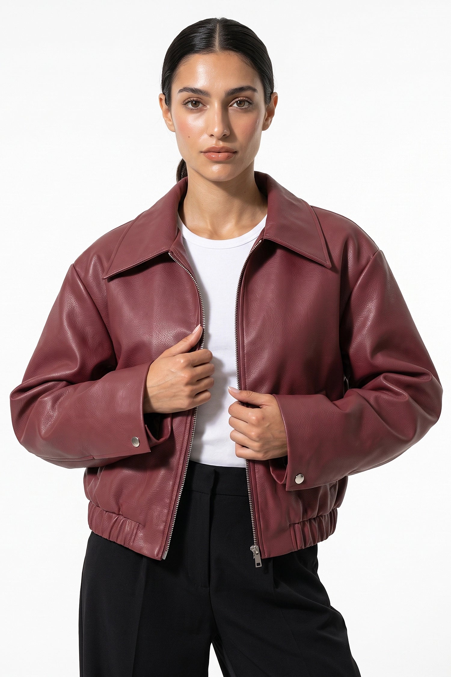 Women's Winter Versatile Oversized Faux Leather Jacket