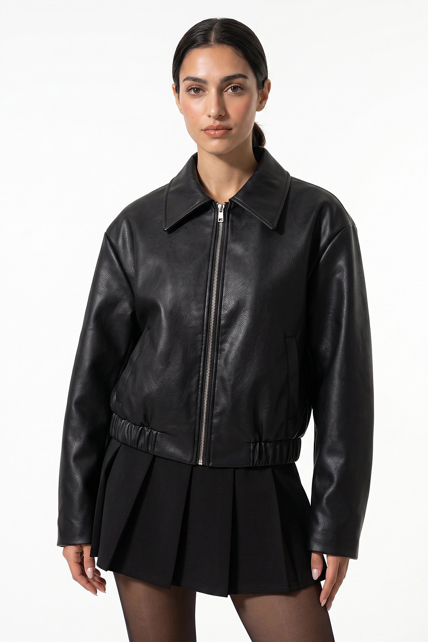 Women's Winter Versatile Oversized Faux Leather Jacket