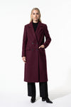 Women’s Winter Warm Long Coat with Double Breasted Front and Notched Lapel