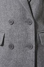 Women’s Winter Warm Long Coat with Double Breasted Front and Notched Lapel
