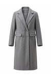 Women’s Winter Warm Long Coat with Double Breasted Front and Notched Lapel