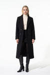 Women’s Winter Warm Long Coat with Double Breasted Front and Notched Lapel