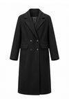 Women’s Winter Warm Long Coat with Double Breasted Front and Notched Lapel