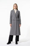 Women’s Winter Warm Long Coat with Double Breasted Front and Notched Lapel