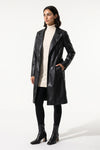 Women’s Winter Warm Leather Coat with Belted Waist