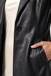 Women’s Winter Warm Leather Coat with Belted Waist