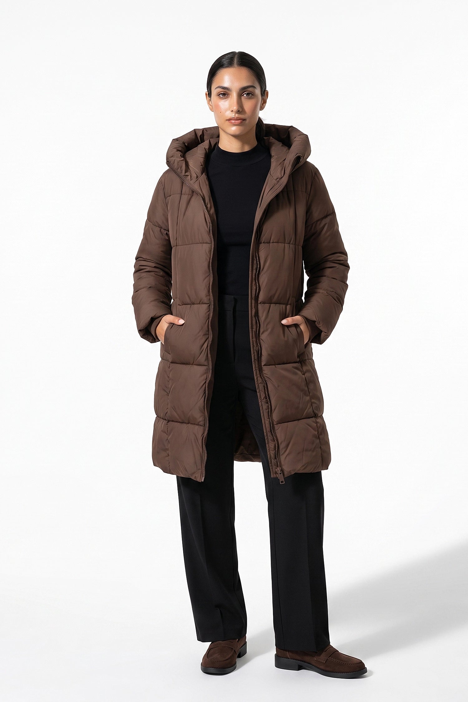 Women’s Winter Warm Long Hooded Puffer Coat