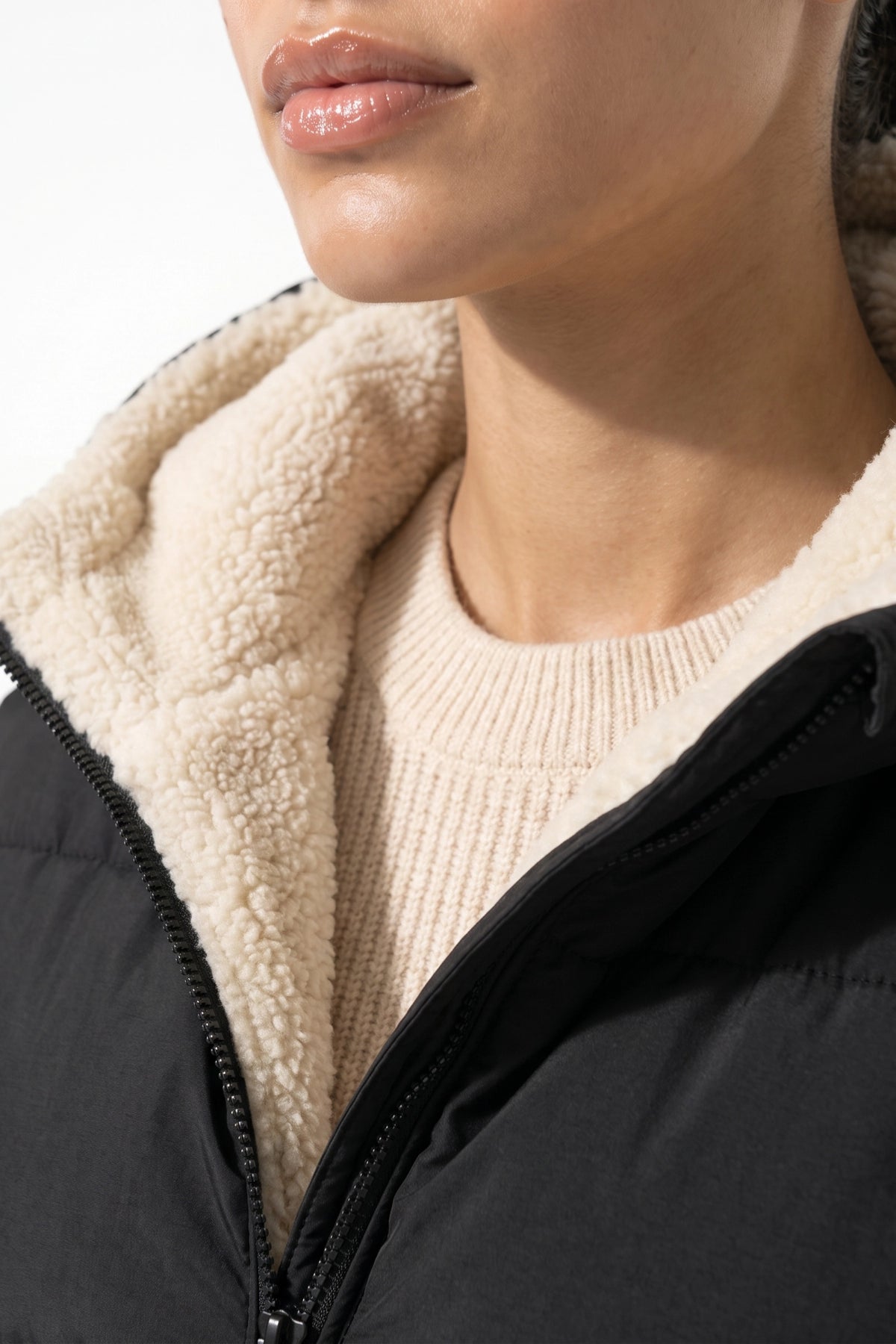 Women’s Winter Warm Longline Fleece Lined Puffer Coat with Hood