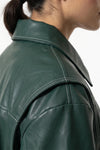 Women’s Winter Versatile Oversized Leather Jacket with Zip Up Front