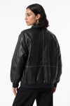 Women’s Winter Versatile Oversized Leather Jacket with Zip Up Front