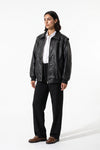 Women’s Winter Versatile Oversized Leather Jacket with Zip Up Front
