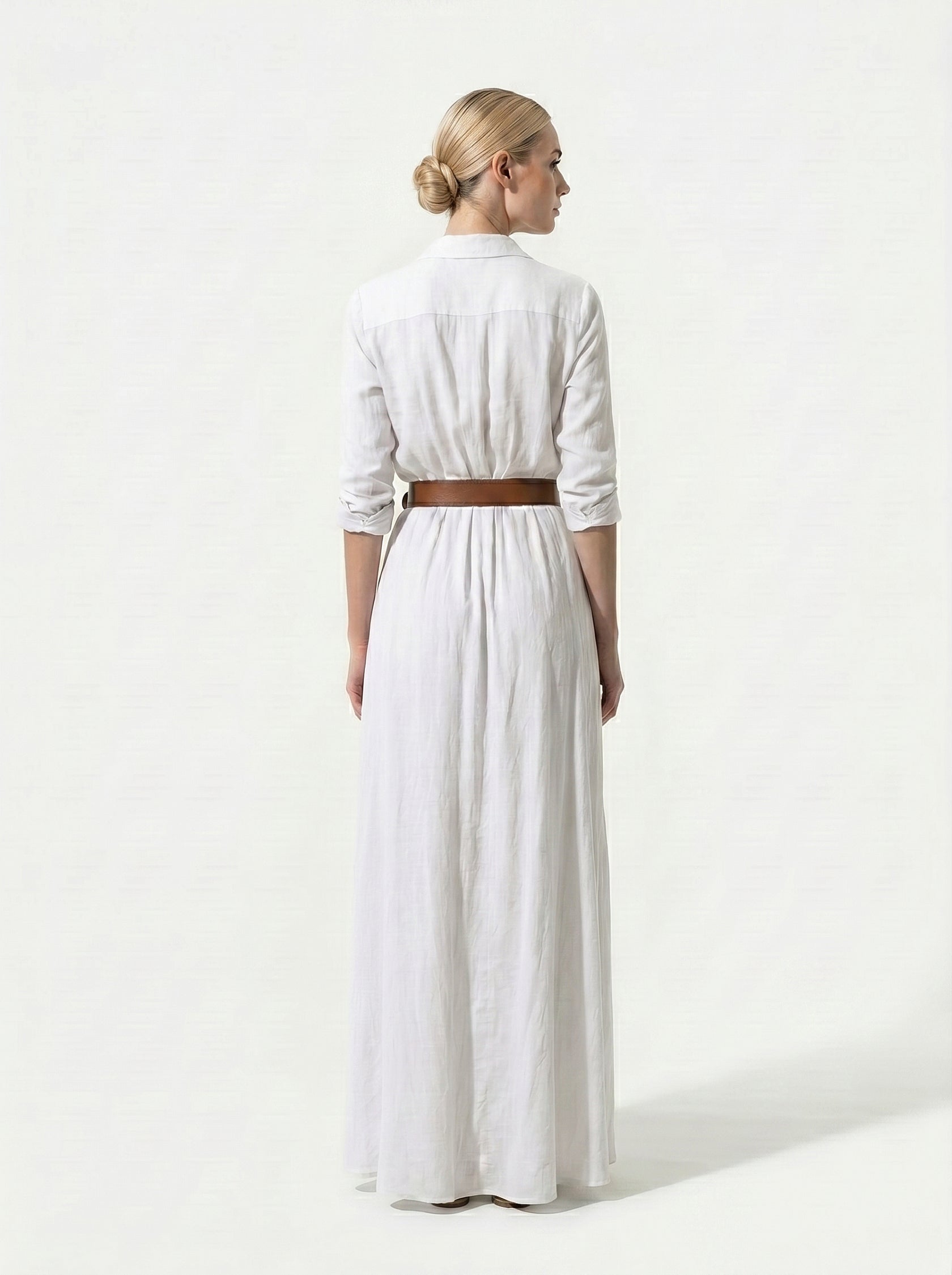 Caurelle | Women’s Lapel Wrap Maxi Dress Elegant Flowing Silhouette