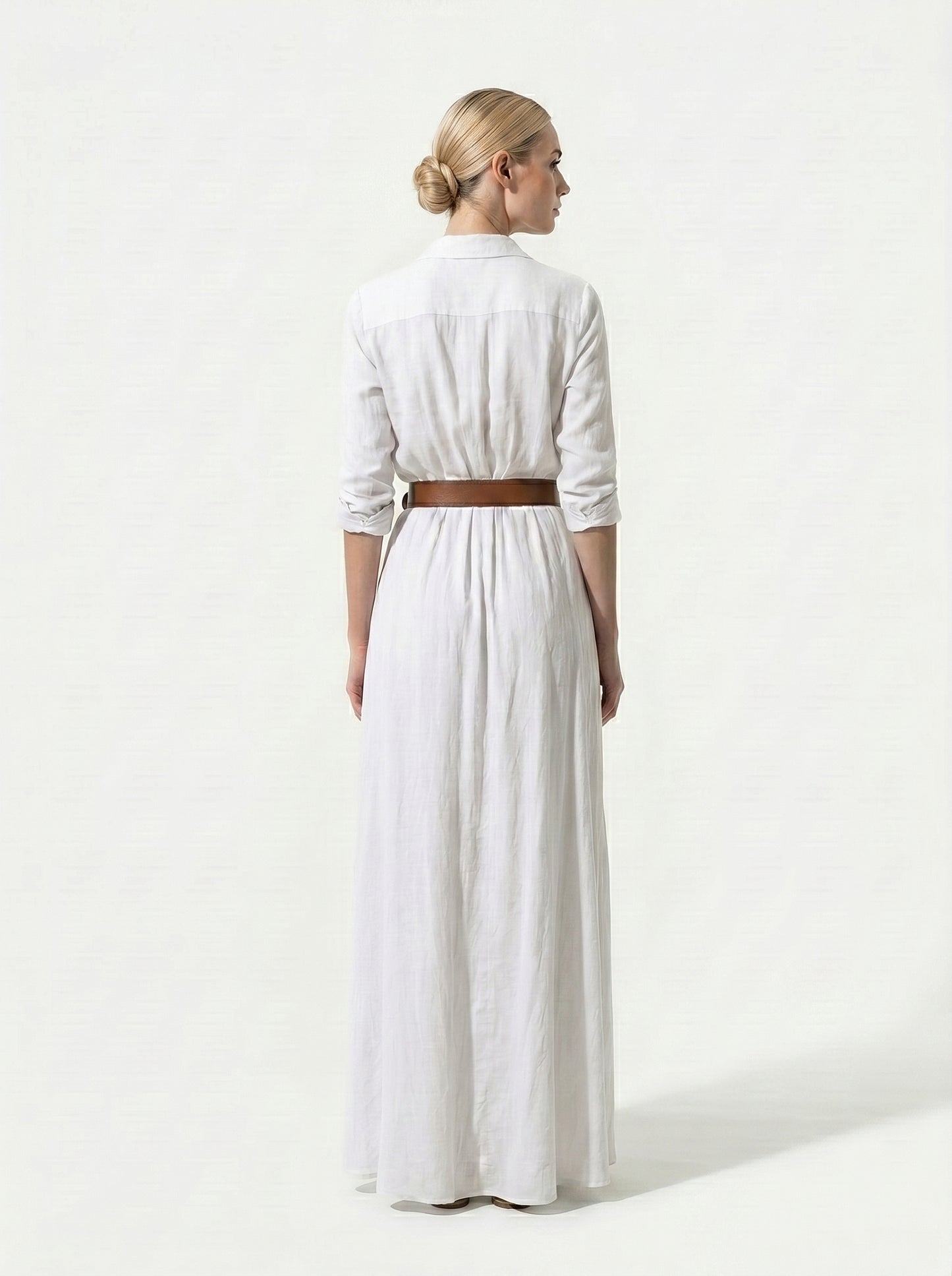 Caurelle | Women’s Lapel Wrap Maxi Dress Elegant Flowing Silhouette
