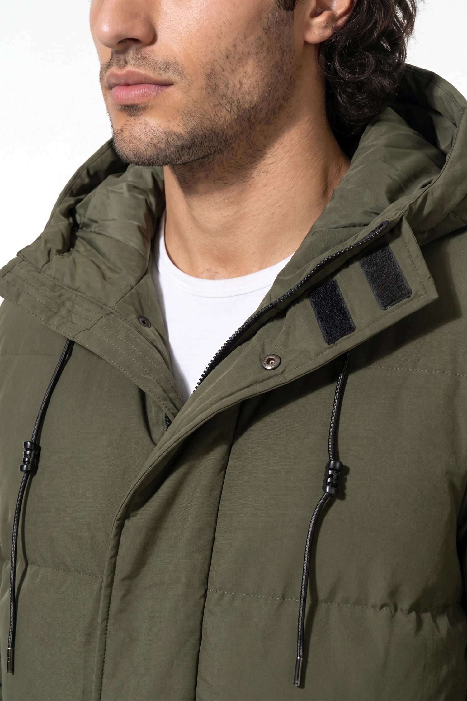 Men’s Winter Warm Longline Hooded Puffer Jacket