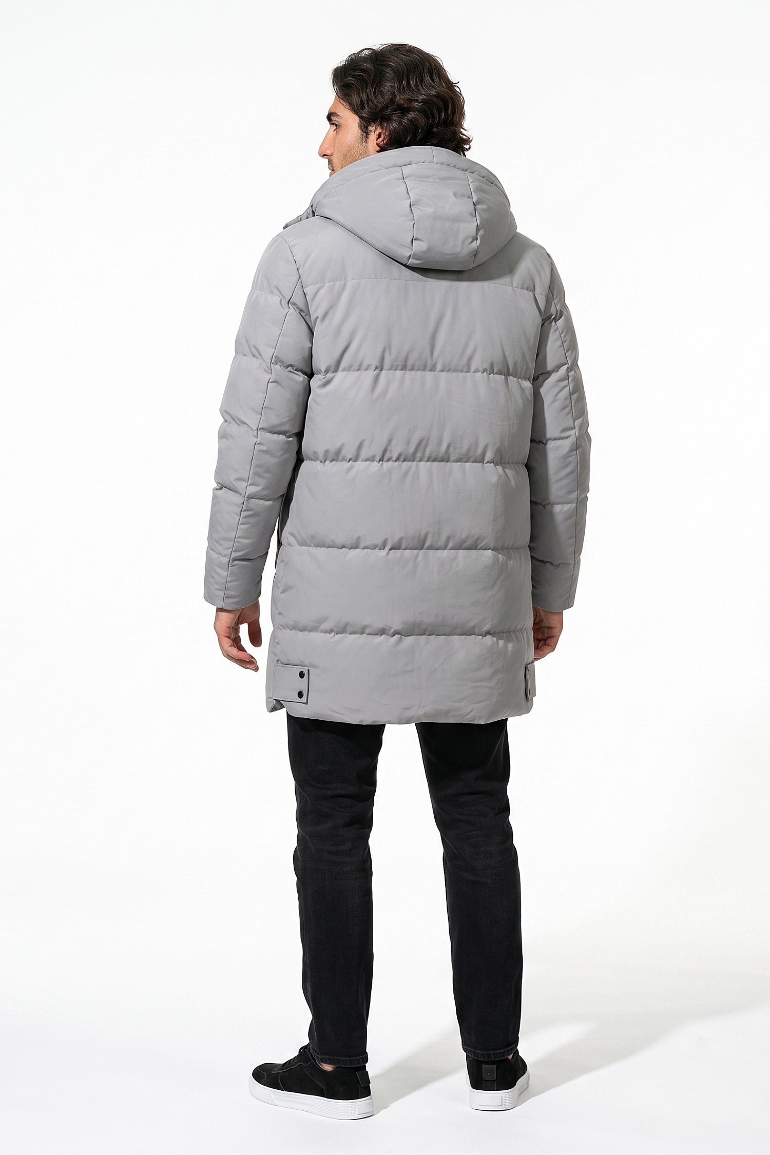 Men’s Winter Warm Longline Hooded Puffer Jacket