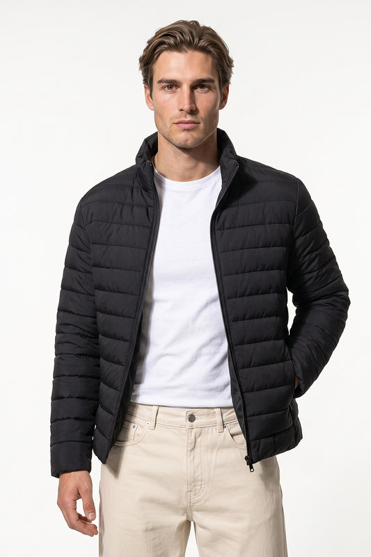 Men's Winter Lightweight Padded Black Puffer Jacket