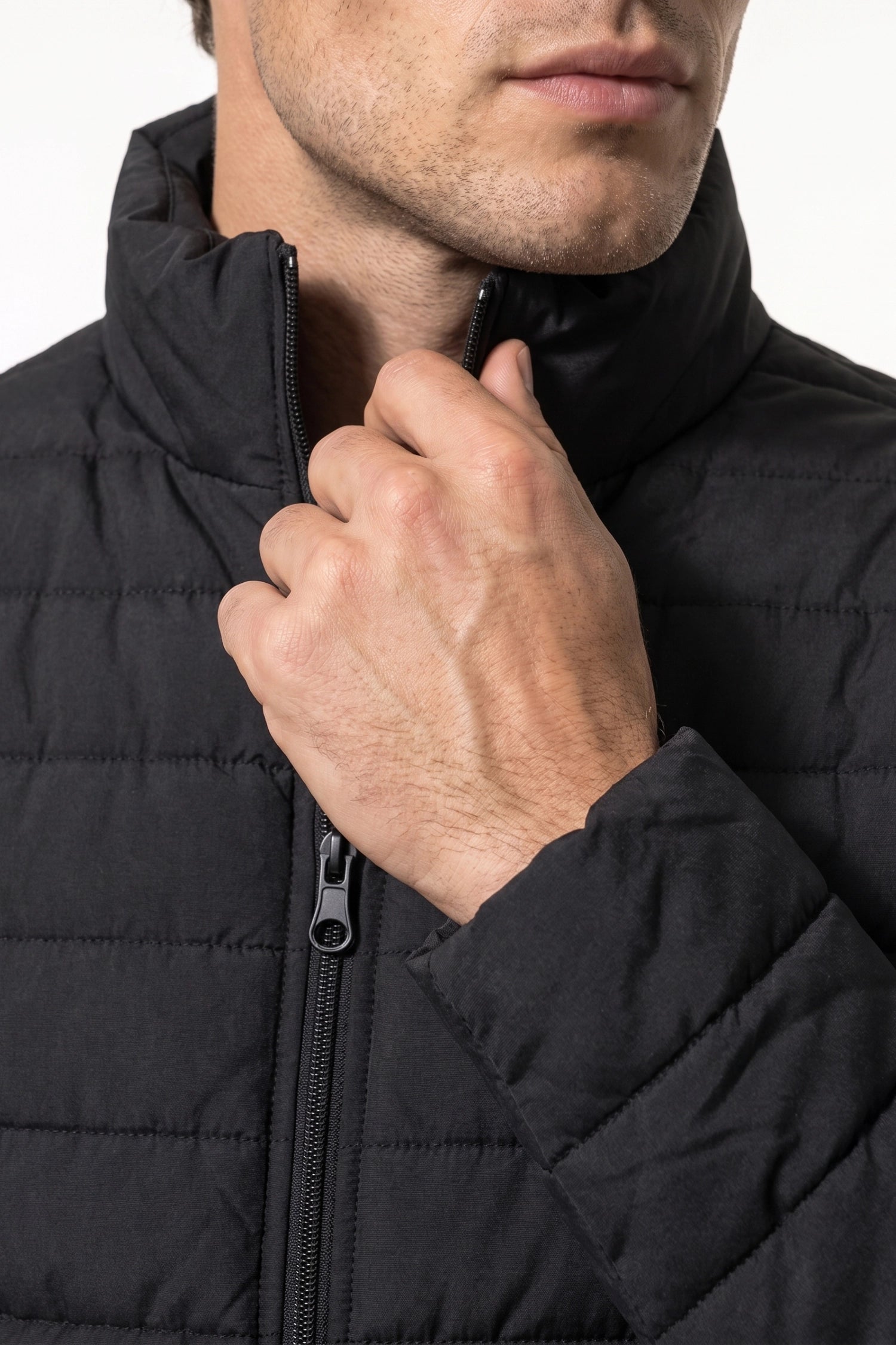 Men's Winter Lightweight Padded Black Puffer Jacket