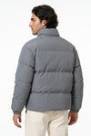 Men's Winter Warm Fleece Lined Puffer Jacket with Stand Collar