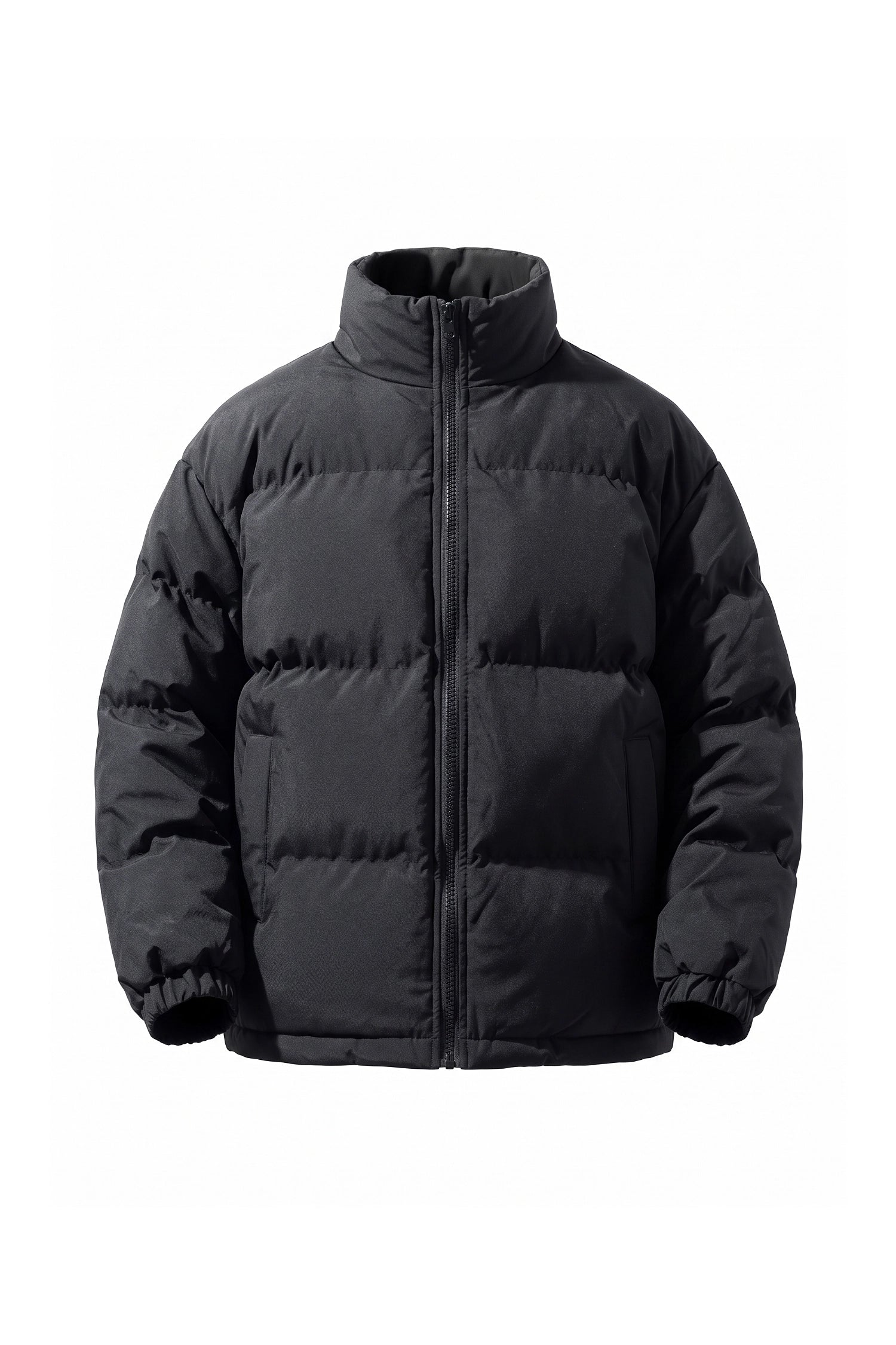 Men's Winter Warm Fleece Lined Puffer Jacket with Stand Collar