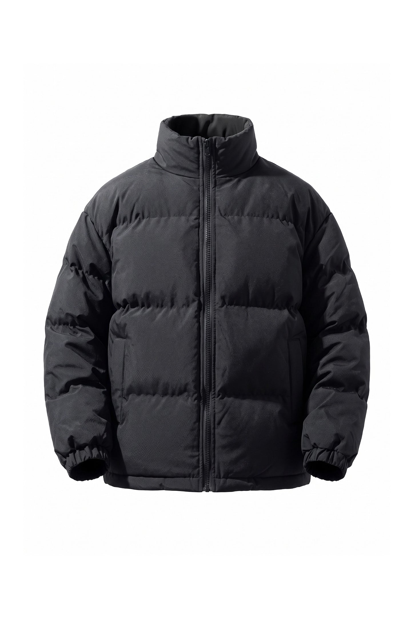 Men's Winter Warm Fleece Lined Puffer Jacket with Stand Collar